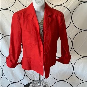 Red crop blazer